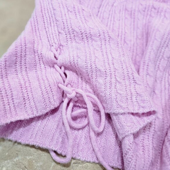 NWT Women's Francesca's V-Neck Cropped Sweater‎ Pink Size S - Picture 5 of 7